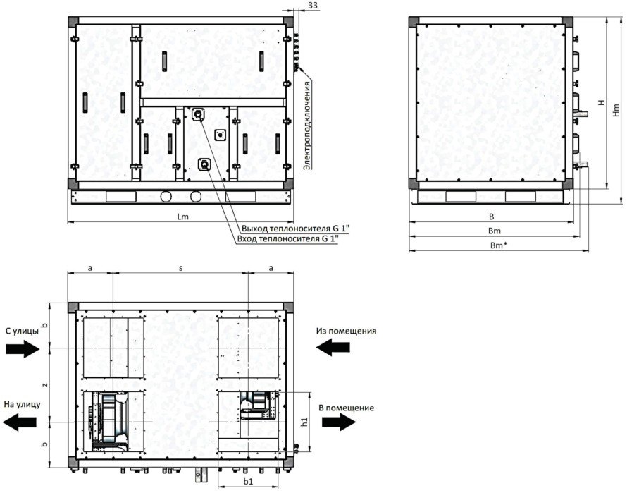 Приточно-вытяжная установка с роторным рекуператором RWN-RR-2500(50c)-ЕС-НЕ4,5-Classic(N)