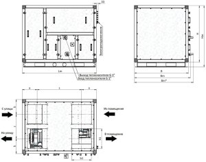 Приточно-вытяжная установка с роторным рекуператором RWN-RR-500(50m)-ЕС-W-Vertical(N)