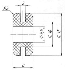 Втулка проходная изоляционная MI 7 X8 LGR для мотор-колёс VILMANN