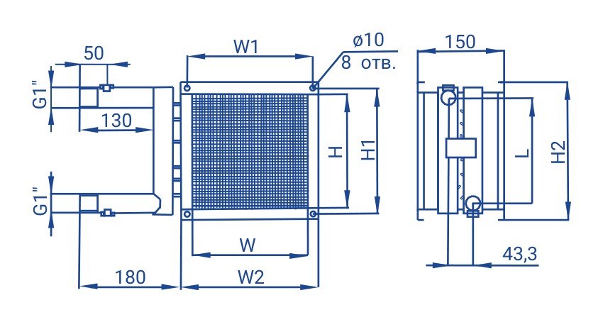 Нагреватель водяной HW 300x300 ERA PRO